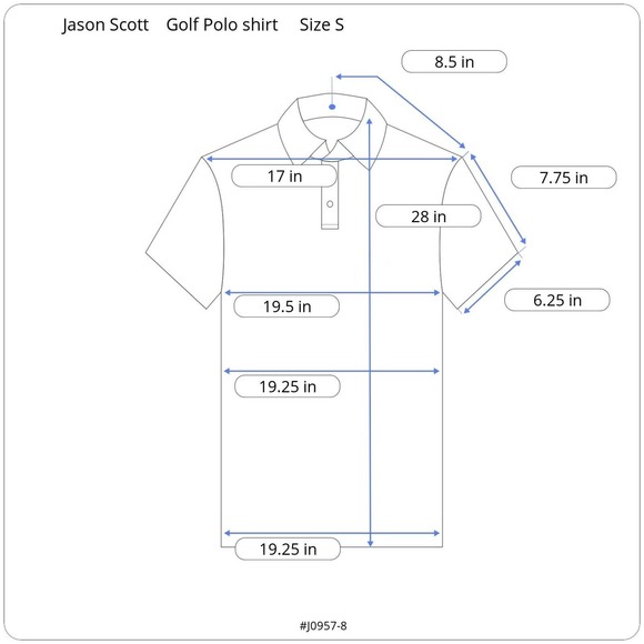 Jason Scott Golf Polo shirt Polyester-spandex Stripe sleeves Men Size S - Picture 9 of 9
